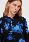 Selected Femme Katrina Floral Print Blouse, Blue & Black