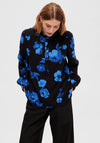 Selected Femme Katrina Floral Print Blouse, Blue & Black