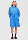 Selected Femme Thea Satin Feel Shirt Dress, Nebulas Blue