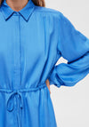 Selected Femme Thea Satin Feel Shirt Dress, Nebulas Blue