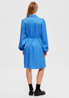 Selected Femme Thea Satin Feel Shirt Dress, Nebulas Blue