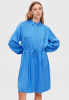 Selected Femme Thea Satin Feel Shirt Dress, Nebulas Blue