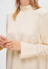 Selected Femme Ivy Satin Blouse, Birch