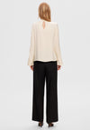 Selected Femme Ivy Satin Blouse, Birch