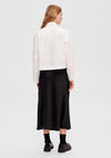Selected Femme Lena Satin Midi Skirt, Black
