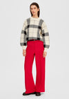 Selected Femme Oli Check Print Jumper, Birch