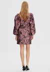 Selected Femme Paula Floral Embossed Mini Dress, Pink Lavender