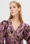 Selected Femme Paula Floral Embossed Mini Dress, Pink Lavender