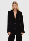 Selected Femme Rita Velva Lapel Collar Blazer, Black