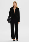 Selected Femme Rita Velva Lapel Collar Blazer, Black
