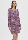 Selected Femme Colyn Sequin Embellished Mini Dress, Pink Lavender
