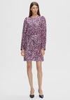 Selected Femme Colyn Sequin Embellished Mini Dress, Pink Lavender