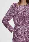 Selected Femme Colyn Sequin Embellished Mini Dress, Pink Lavender