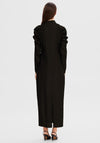 Selected Femme Nora Ruched Shoulder Detail Long Dress, Black