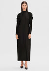Selected Femme Nora Ruched Shoulder Detail Long Dress, Black