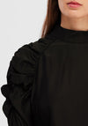 Selected Femme Nora Ruched Shoulder Detail Long Dress, Black