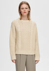 Selected Femme Brianne Chunky Cable Knit Sweater, Birch