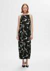 Selected Femme Frya Ellie Pleated Long Dress, Black