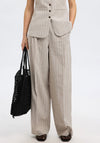 Selected Femme Vilka Wide Leg Tailored Trousers, Light Grey