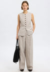 Selected Femme Vilka Wide Leg Tailored Trousers, Light Grey