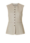 Selected Femme Vilka Pin Stripe Tailored Waistcoat, Light Grey