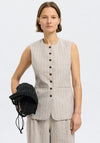 Selected Femme Vilka Pin Stripe Tailored Waistcoat, Light Grey