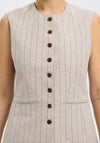 Selected Femme Vilka Pin Stripe Tailored Waistcoat, Light Grey