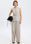 Selected Femme Vilka Pin Stripe Tailored Waistcoat, Light Grey