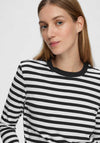 Selected Femme Essential Striped Long Sleeve T-Shirt, Black