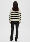 Selected Femme Bloomie Striped Knit Sweater, Snow White