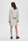 Selected Femme Katie Leather Jacket, Egret