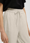 Selected Femme Viva Guila Wide Leg Linen Trousers, Sandshell