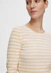 Selected Femme Anna Crew Neck Stripe T-Shirt, Oatmeal