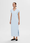 Selected Femme V Neck Jersey Maxi Dress, Cashmere Blue