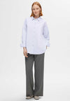 Selected Femme Nova Oxford Oversize Shirt, Bright White & Endless Sky