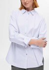 Selected Femme Nova Oxford Oversize Shirt, Bright White & Endless Sky