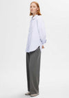 Selected Femme Nova Oxford Oversize Shirt, Bright White & Endless Sky
