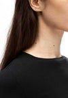 Selected Femme Cora Round Neck Top, Black