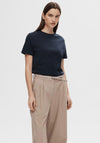 Selected Femme Essential T-Shirt, Navy