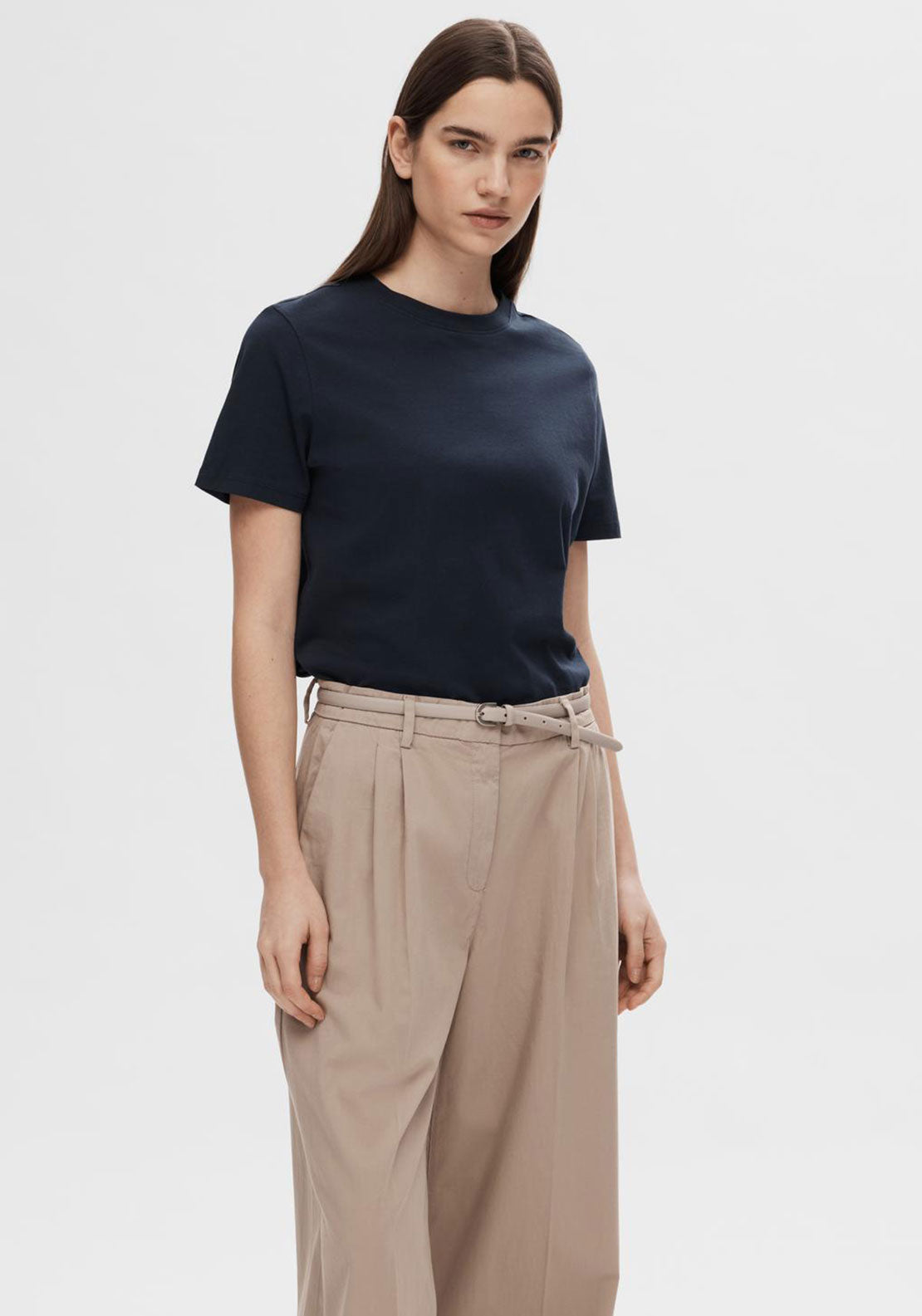 Selected Femme Essential T-Shirt, Navy