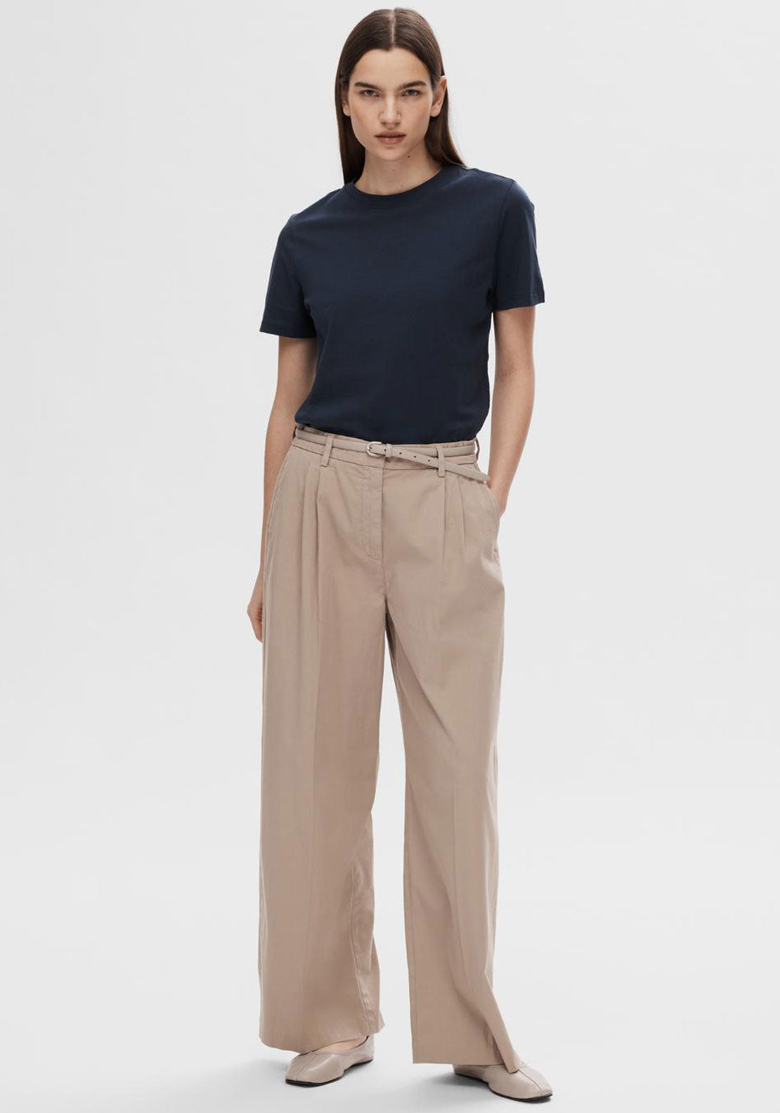Selected Femme Essential T-Shirt, Navy