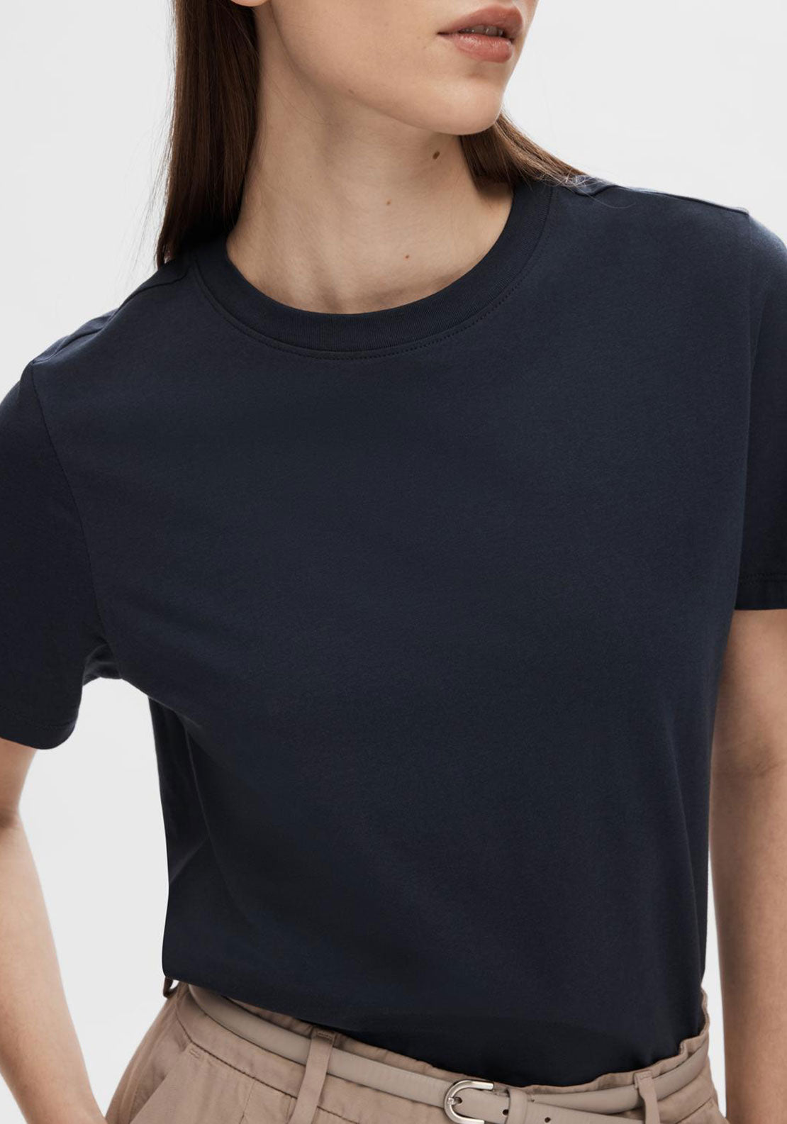 Selected Femme Essential T-Shirt, Navy