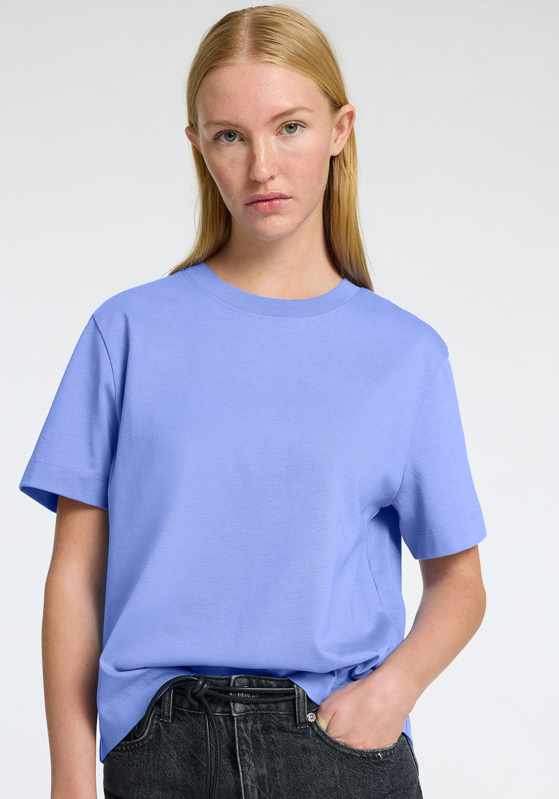 Selected Femme Boxy T-Shirt, Cornflower Blue