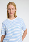 Selected Femme Essential Striped Boxy T Shirt, Blue and White