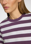 Selected Femme Essential Striped Boxy T Shirt, Purple and White