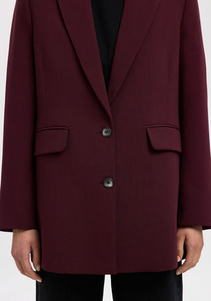 Selected Femme Frita Oversized Blazer, Wine