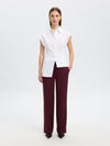 Selected Femme Rita Wide Leg Trousers, Wine