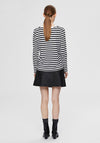 Selected Femme Striped Long Sleeve T-Shirt, Black & Snow White