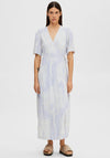 Selected Femme Valencia Stripe Wrap Dress, Blue Heron