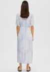 Selected Femme Valencia Stripe Wrap Dress, Blue Heron